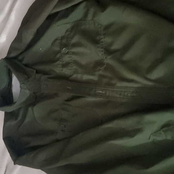 Dark Olive Green button up and button down collar men's shirt - Picture 3 of 10
